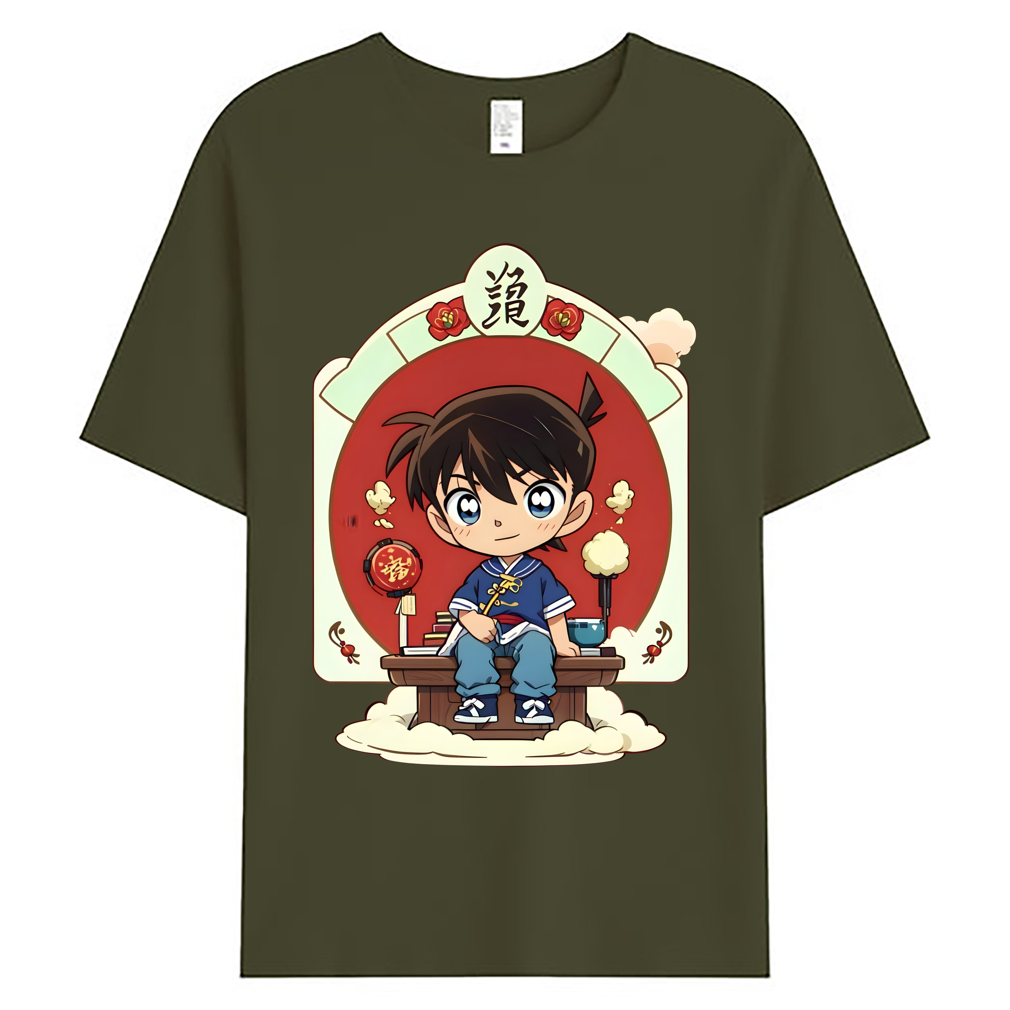 （画像用） 名探偵コナン 江戸川 コナン Detective Conan Conan Edogawa 綿100％ メンズ半袖Tシャツ｜肌触りやわらか＆通気性